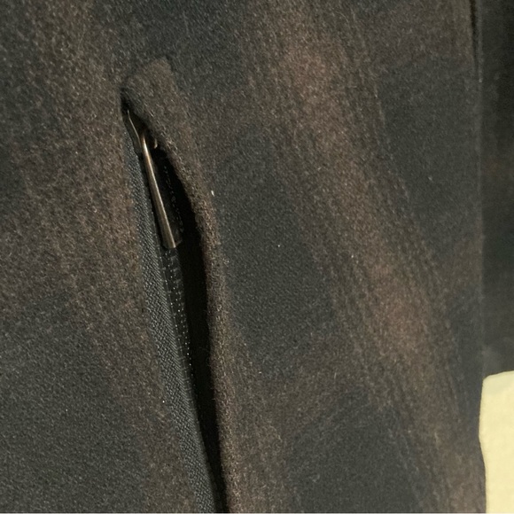 Michael Kors Alhambra Wool Hipster Jacket P Coat Plaid Tartan Black Green large - Picture 4 of 11